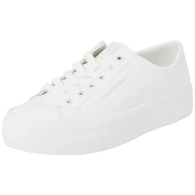 Afbeelding van Calvin Klein Jeans Flatform Sneakers laag, Dames, Maat: 39, Triple bright white Leer