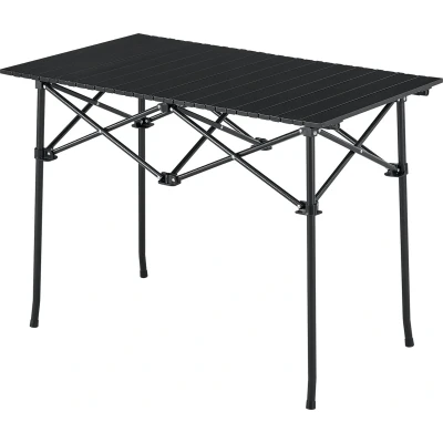 Afbeelding van Tuintafel Castilenti klaptafel 94x55x68 cm zwart [en.casa]