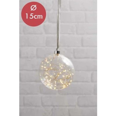 Afbeelding van Kerstbal met 40 LED lampjes 15cm helder