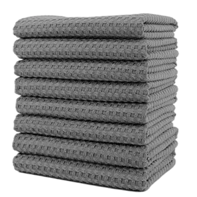 Afbeelding van Polyte Premium theedoeken van microvezel wafelstructuur 8 stuks (grijs, 40 x 71 cm)