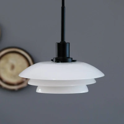 Afbeelding van Dyberg Larsen DL20 hanglamp glazen kap, zwart