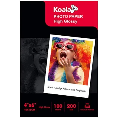 Afbeelding van KOALA 100 vellen glanzend fotopapier voor Canon HP Epson inkjetprinter 10 x 15 cm 200 g/m²