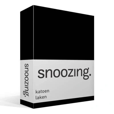 Afbeelding van Snoozing Laken Katoen Eenpersoons 150x260 cm Zwart