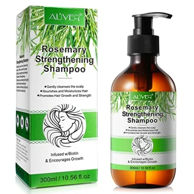 Afbeelding van Rozemarijnshampoo voor haar, 300 ml, anti haaruitval, voeding van de hoofdhuid, stimuleert haargroei normaal tot vet haar