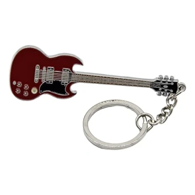Afbeelding van Angus Young (AC/Dc) Replica Gitaar Metalen Sleutelhanger, Rood, Onbekend, Rood