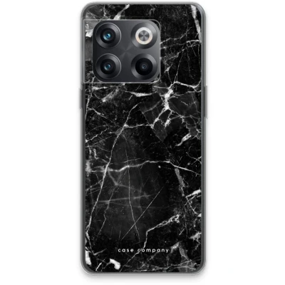 Afbeelding van Case Company® hoesje geschikt voor OnePlus 10T Zwart Marmer Soft Cover Telefoonhoesje Bescherming aan alle Kanten en Schermrand