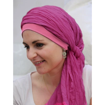 Afbeelding van Lookhatme chemo hoofddoek New Delhi Fuchsia mutsjes dames