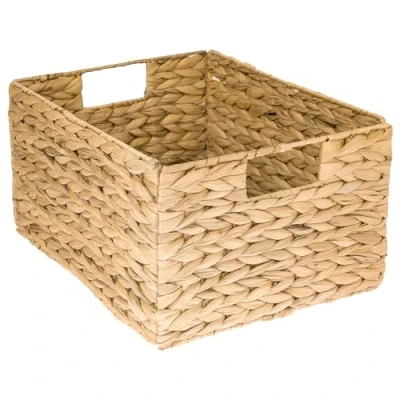 Afbeelding van HMF Opvouwbare opbergmand, gevlochten, waterhyacint en zeegras, maat L, 36 x 28 20 cm