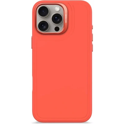 Afbeelding van DECODED Siliconen Stacks Hoesje voor iPhone 16 Pro Max Premium Soft Touch Materiaal Antibacteriële Coating Geschikt MagSafe Tangerine Oranje