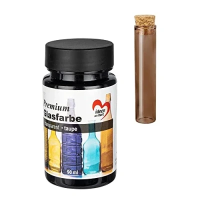 Afbeelding van Ideen mit Herz Hoogwaardige glasverf, transparant, waterdicht, 90 ml (taupe)