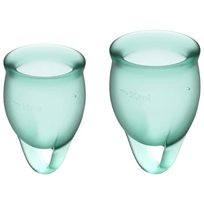 Afbeelding van Satisfyer Feel Confident Menstruatie Cup Set Donkergroen