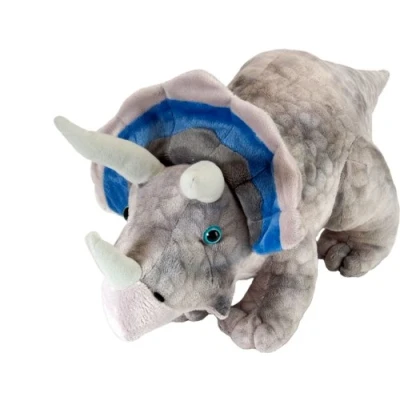 Afbeelding van Pluche Dinosaurus Triceratops knuffel grijs 25 cm prehistorische dieren knuffels Speelgoed