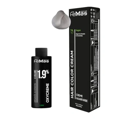 Afbeelding van Femmas Super verhelderende haarverfset zilver 912 I Hair Color Cream 100 ml + oxycrème 1,9% permanente haarkleur ontwikkelaar zacht en duurzaam haarverf