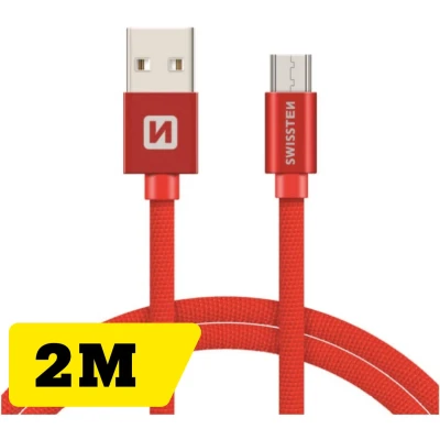 Afbeelding van Swissten Micro USB naar kabel 2M Rood