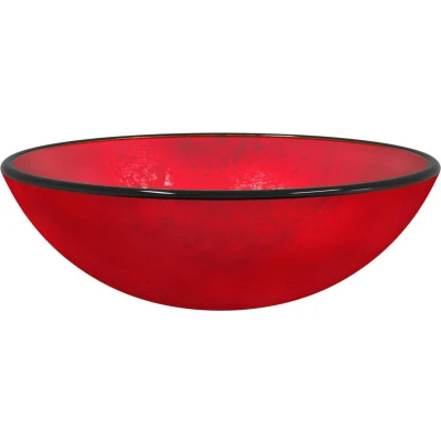 Afbeelding van Wasbak 42x14 cm gehard glas rood