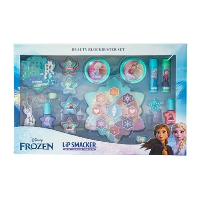 Afbeelding van Lip Smacker Frozen Blockbuster set, alles in één make up cadeauset met lippenbalsems, glans, glinsterende crèmes en nagellak, haaraccessoires zijn inbegrepen