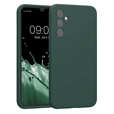 Afbeelding van kwmobile telefoonhoesje geschikt voor Samsung Galaxy A34 5G TPU backcover met siliconen coating Smartphone case in blauwgroen