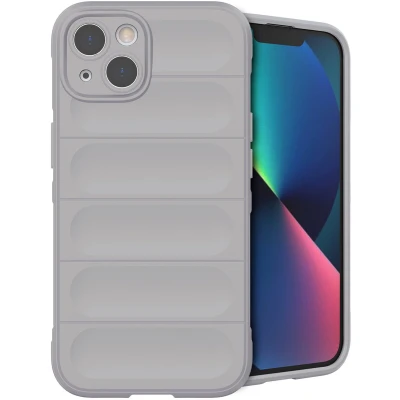 Afbeelding van iMoshion hoesje Geschikt voor iPhone 13 Siliconen Design Grijs / Butterfly