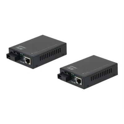 Image de LevelOne FVT 2202 Convertisseur de média à fibre optique 100Mb LAN 10Base T, 100Base FX, TX RJ 45 / mode unique SC jusqu&#039;à 20 km 1550 nm 1310 (pack 2)