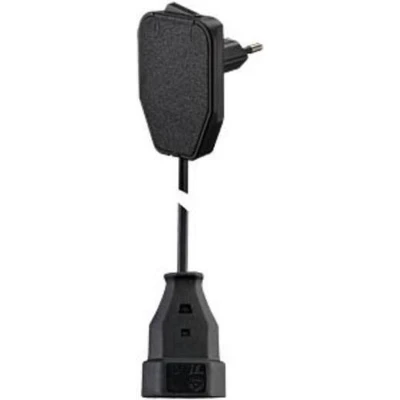 Afbeelding van NVB 104576 Stroom Verlengkabel Zwart 0.80 m H03VVH2 F 2X 0,75 mm² Met tussenschakelaar