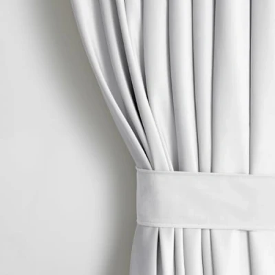 Afbeelding van AmeliaHome Fluwelen look gordijn 140 x 245 cm wit 1 stuk oogjesgordijn ondoorzichtig raamdecoratie licht glinsterend