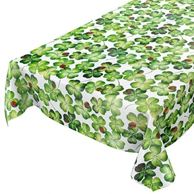 Afbeelding van Anro Wasdoek tafelkleed, lieveheersbeestje, klaver, 240 x 140 cm