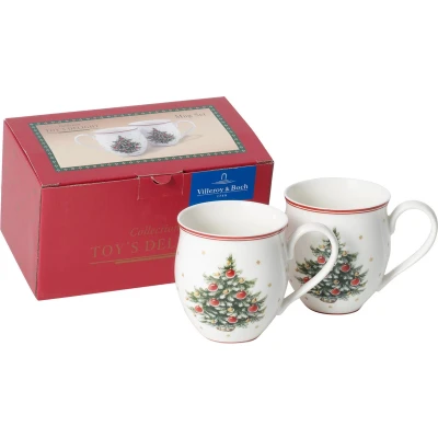 Afbeelding van Villeroy &amp; Boch Toy&#039;s Delight Koffiebeker Dennenboom set 4 stuks
