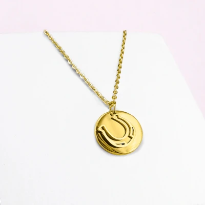 Image de Ponytail&amp;Co Pendentif Pièce de monnaie &amp; fer à cheval Or