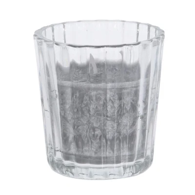 Afbeelding van Kaars glazen pot grijs 8 cm