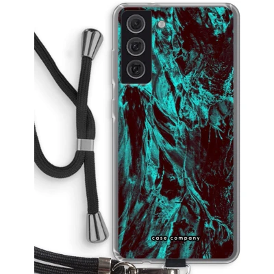 Afbeelding van Case Company® hoesje met Koord geschikt voor Samsung Galaxy S21 FE Ice Age Telefoonhoesje Zwart Bescherming aan alle Kanten en Over de Schermrand