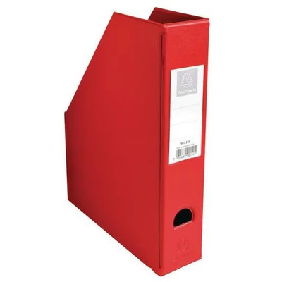 Afbeelding van Exacompta 90155E Labelhouder van hard pvc, met gelijmde etikettenhouder en greepgat, 70 mm rugbreedte, rood