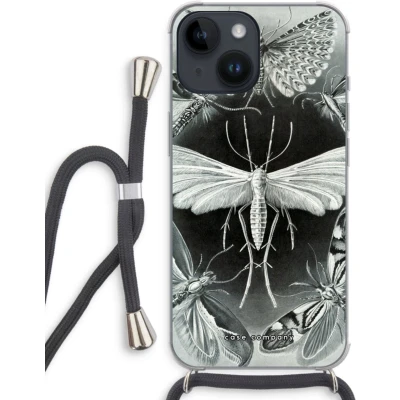 Afbeelding van Case Company® hoesje met Koord geschikt voor iPhone 14 Haeckel Tineida Telefoonhoesje Zwart Extra Bescherming aan alle Kanten en Over de Schermrand