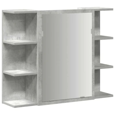 Afbeelding van vidaXL Badkamerspiegelkast 80x20,5x64 cm bewerkt hout betongrijs