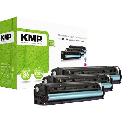 Afbeelding van KMP Toner vervangt HP 125A, CB541A, CB542A, CB543A Compatibel Combipack Cyaan, Magenta, Geel 1400 bladzijden H T113 CMY 1216,0030