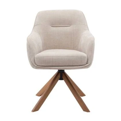 Afbeelding van Giga Living Eetkamerstoel Avola Linnen Eikenhout 57x65x86cm Set van 2