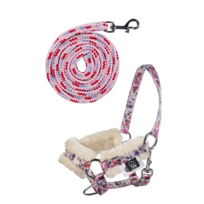 Afbeelding van HKM Hobby Horse Halster en gebreide set met bloemenprint