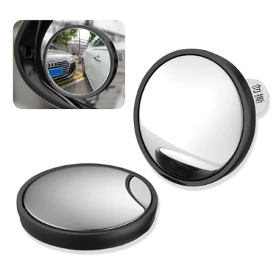 Afbeelding van RYHHH 2 stuks dode hoek spiegel, 360 verstelbaar, convex, groothoek, zuignap, HD, waterdicht, vergroot perfect zicht, universele spiegel hoek, voor alle auto&#039;s. Zwart