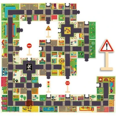 Afbeelding van Djeco vloerpuzzel de grote stad 24st