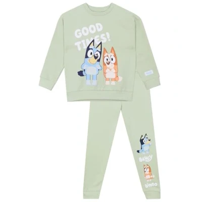 Afbeelding van Bluey Sweatshirt en Joggers Top Kousenset Bingo Set Jongenskleding Officiële goederen, Groen