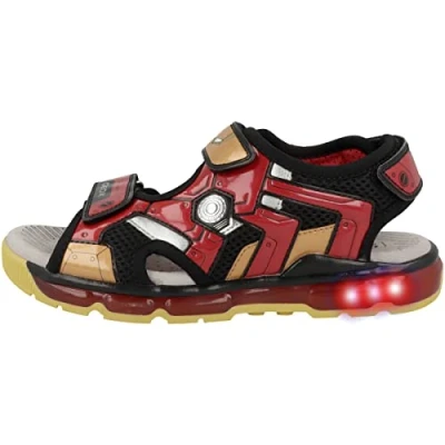 Afbeelding van Geox Marvel Avengers IRON MAN BOY Lights Outdoorsandalen voor kinderen, Maat: 31, Black/red Kunststof/ textiel