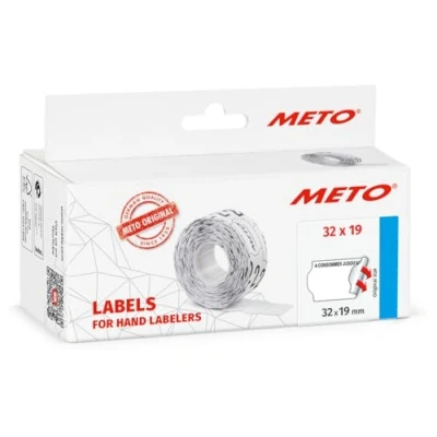 Afbeelding van Meto Voorgedrukte prijskaartjes &quot;Om te consumeren tot&quot; (32 x 19 mm, 2 regels, 5.000 prijskaartjes, wit, permanent)