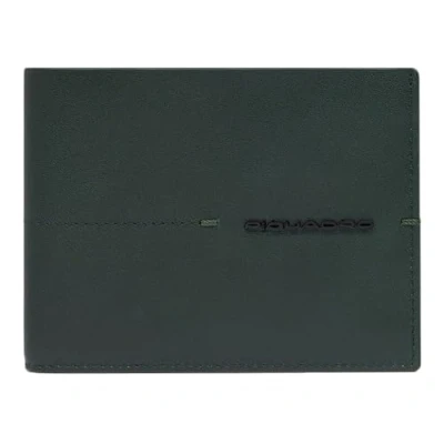 Afbeelding van PIQUADRO Leren Portemonnee Giles Men&#039;s Wallet RFID Green Donkergroen
