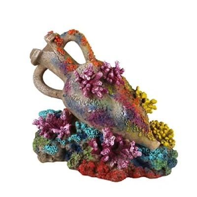 Afbeelding van Aqua Della Aquariumdecoratie Vissen Amfoor Koraal 1 15x8,9x11,5cm Meerkleurig 1st