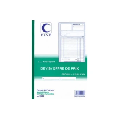 Image de ELVE Manifold &quot;Devis Offre de prix&quot; , 210 x 297 mm, tripli