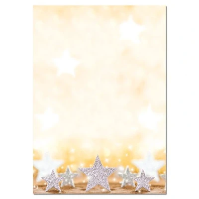 Afbeelding van SIGEL DP029 kerstbriefpapier, kerstdecoratie 21 x 29,7 cm, 90 g/m², wit, goud, zilver, 100 vellen