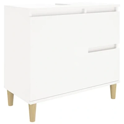 Afbeelding van Badkamerkast 65x33x60 cm bewerkt hout wit