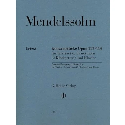 Afbeelding van Konzertstücke op. 113 und 114 für Klarinette, Basetthorn (2 Klarinetten) Klavier