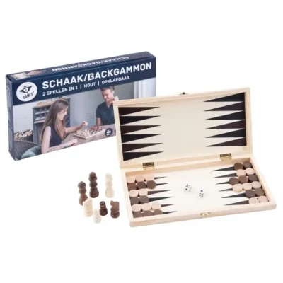 Afbeelding van Schaak/backgammon opklapbaar hoogte koning 60 mm