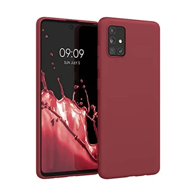 Afbeelding van kwmobile telefoonhoesje geschikt voor Samsung Galaxy A51 Hoesje smartphone Back cover in rabarber rood