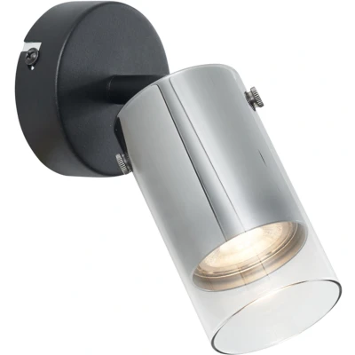 Afbeelding van QAZQA drain Moderne Plafondspot Spotje Opbouwspot 1 lichts Ø 8 cm Gunmetal Woonkamer Slaapkamer Keuken
